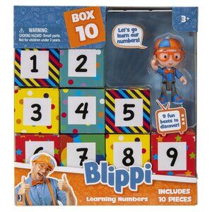 Blippi Learning Numbers Surprise Boxes Count To 9 W/ Figure & Fun Accessories